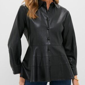 Tuckernuck - Pomander Place - Black Leather Ashlen Blouse